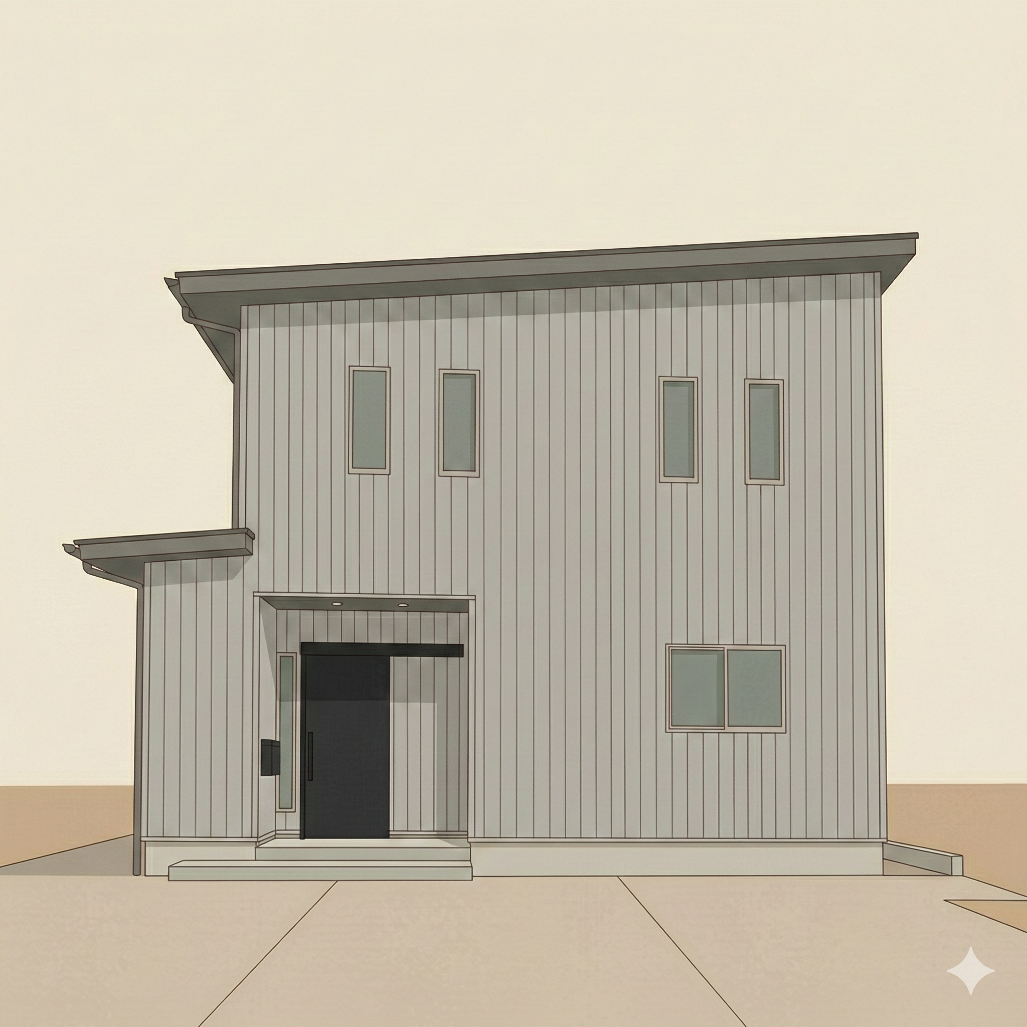 グレーチングから光が注ぐ家