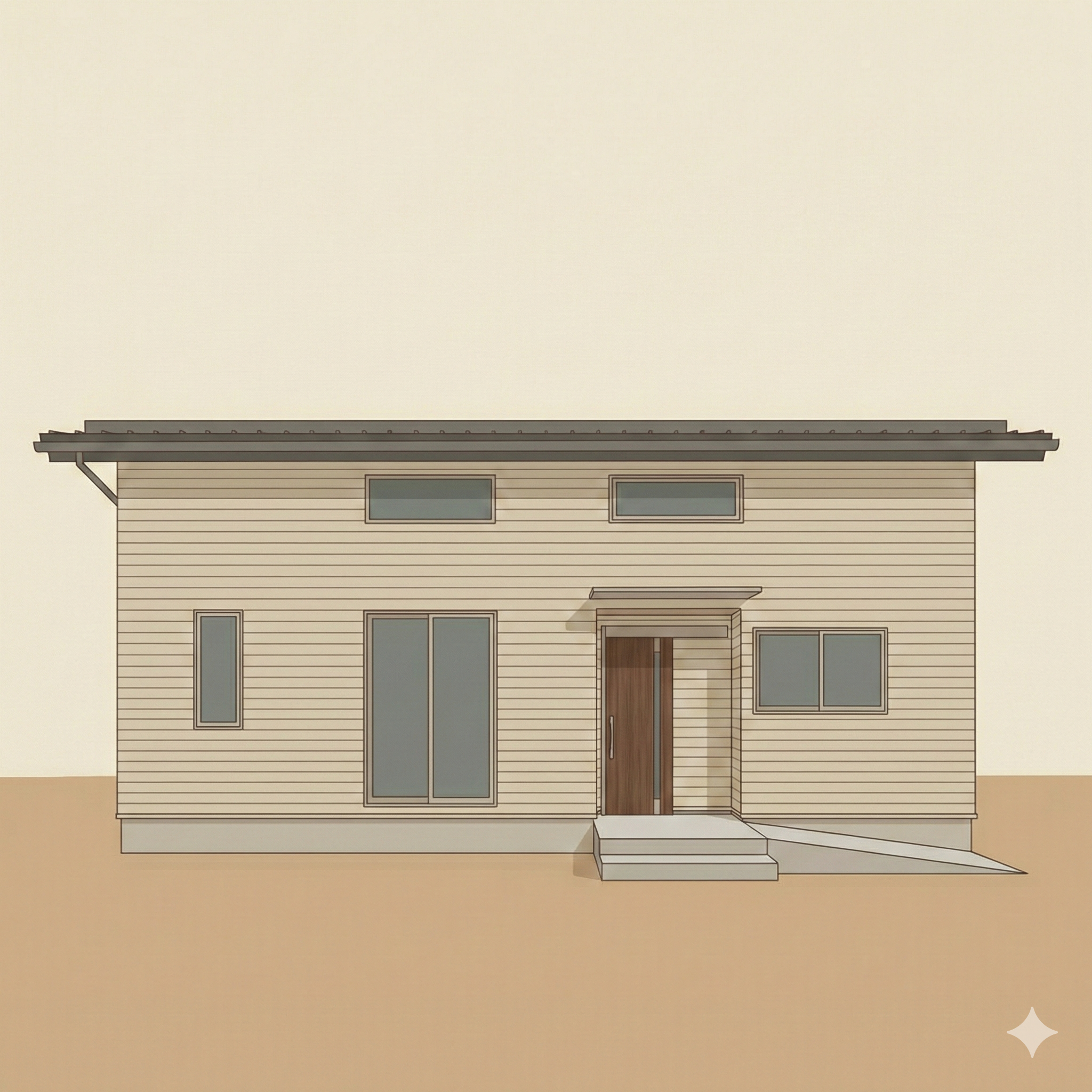 店舗の隣に併設した平家